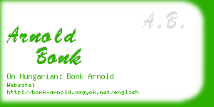 arnold bonk business card